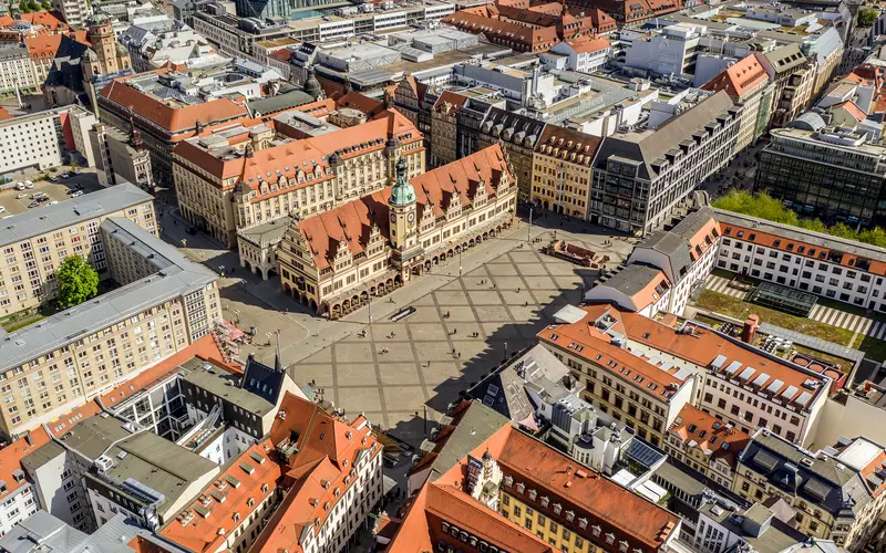 Markt Square Leipzig from above
