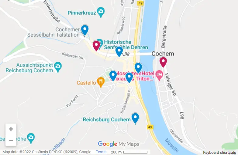 Things To Do In Cochem map