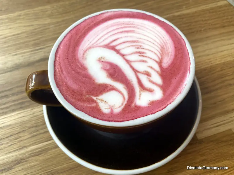 pink latte at Bohemian Kids