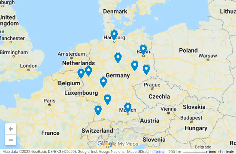 Best Christmas Markets In Germany map