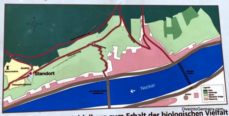 Philosophenweg Heidelberg map